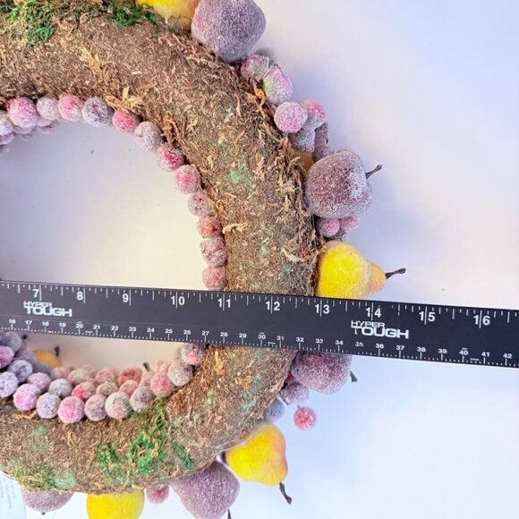 Frosted Sugared Fruit Wreath Artificial Home Decor VTG Centerpiece By Valerie - Picture 9 of 15